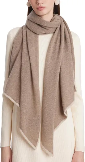 100% Pure Cashmere Scarf For Women Gift Parallelogram Apricot Lightweight Spring Scarves Soft and Warm Light Weight Travel Wrap