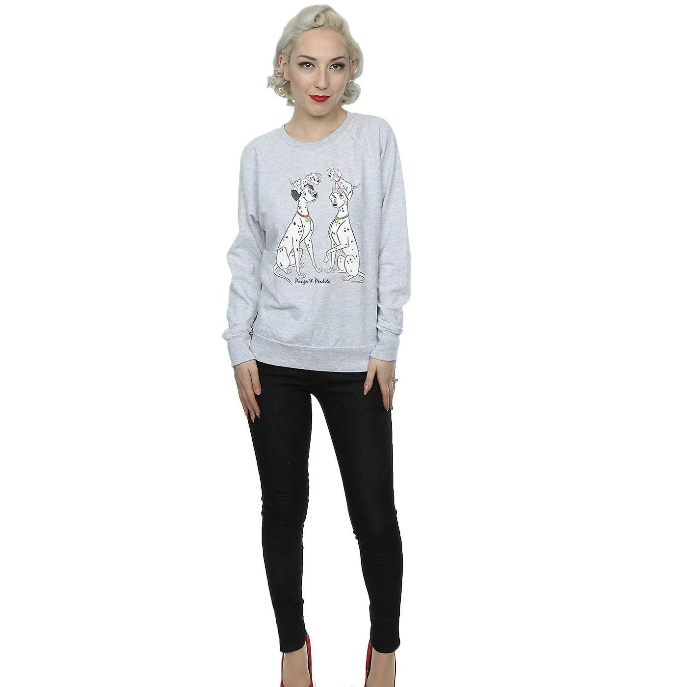 101 Dalmatians Womens/Ladies Pongo And Perdita Heather Sweatshirt