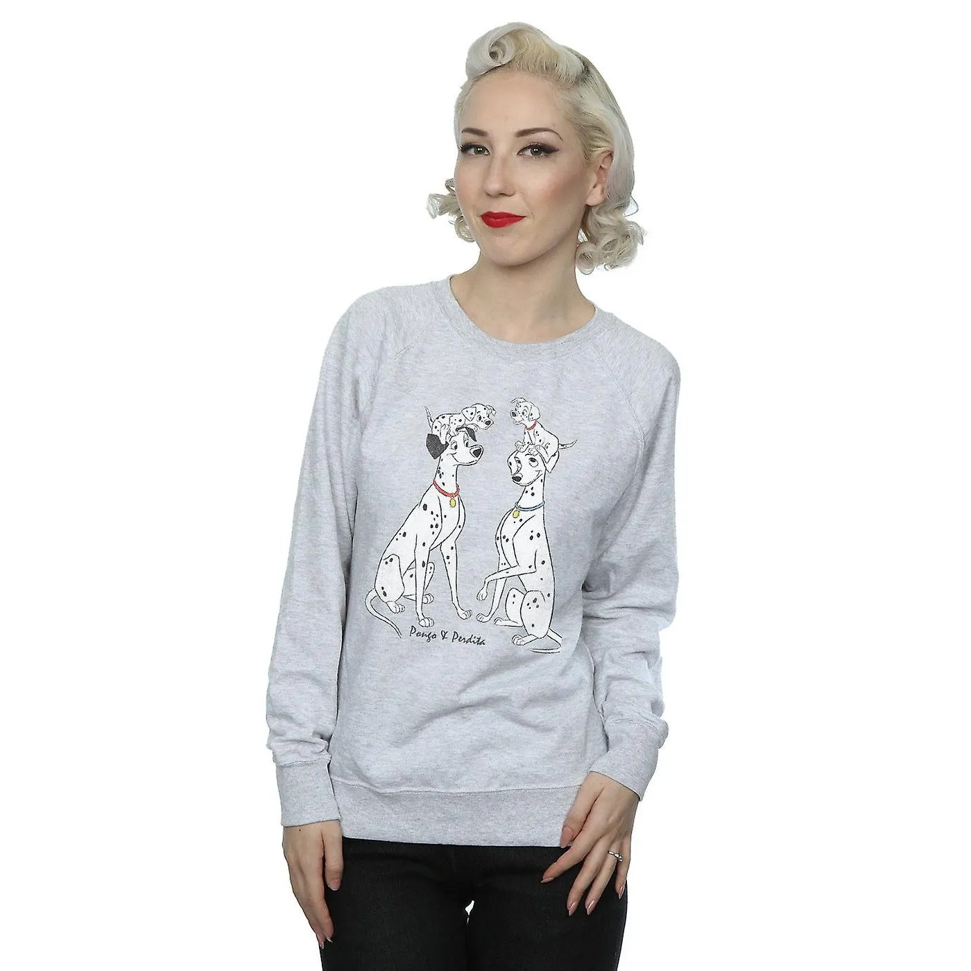 101 Dalmatians Womens/Ladies Pongo And Perdita Heather Sweatshirt