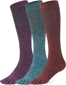 3 Pairs CoolMax Compression Toe Socks for Women Men 20-30mmHg Knee High Circulation Support Socks