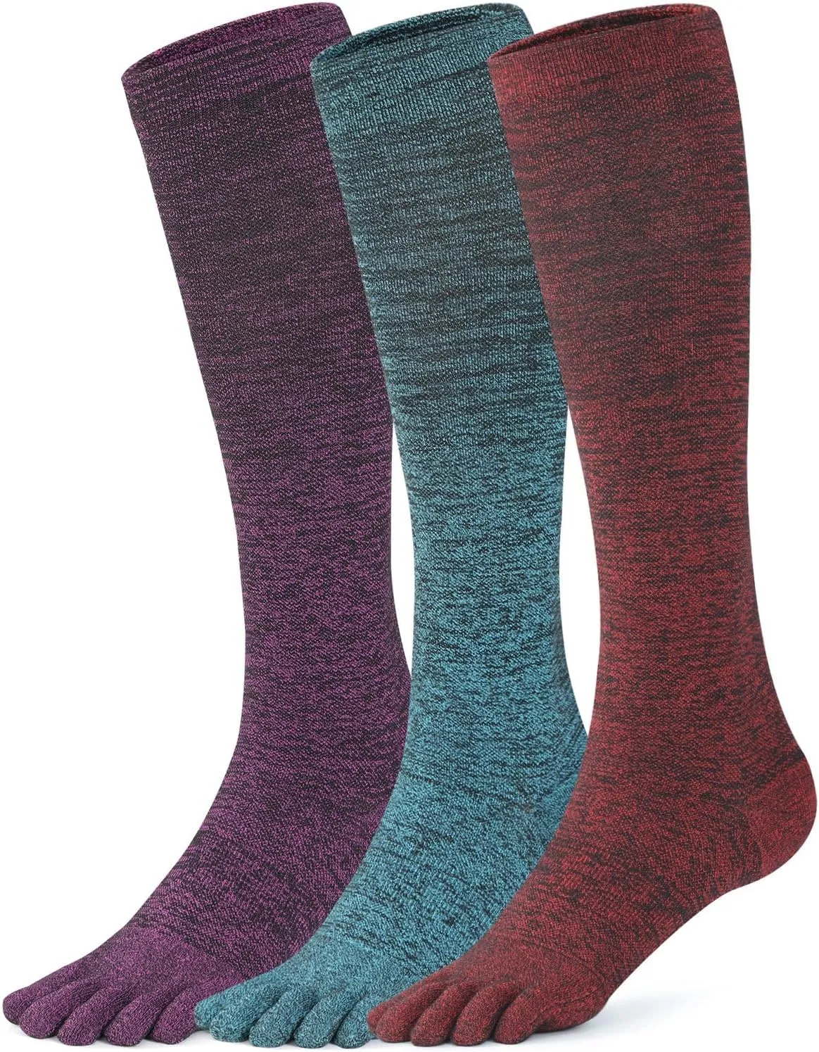 3 Pairs CoolMax Compression Toe Socks for Women Men 20-30mmHg Knee High Circulation Support Socks