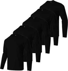 5 Pack Men's T-Shirts,Long Sleeve Athletic Shirt Men,Quick Drying Soft Moisture Wicking Odor Protection