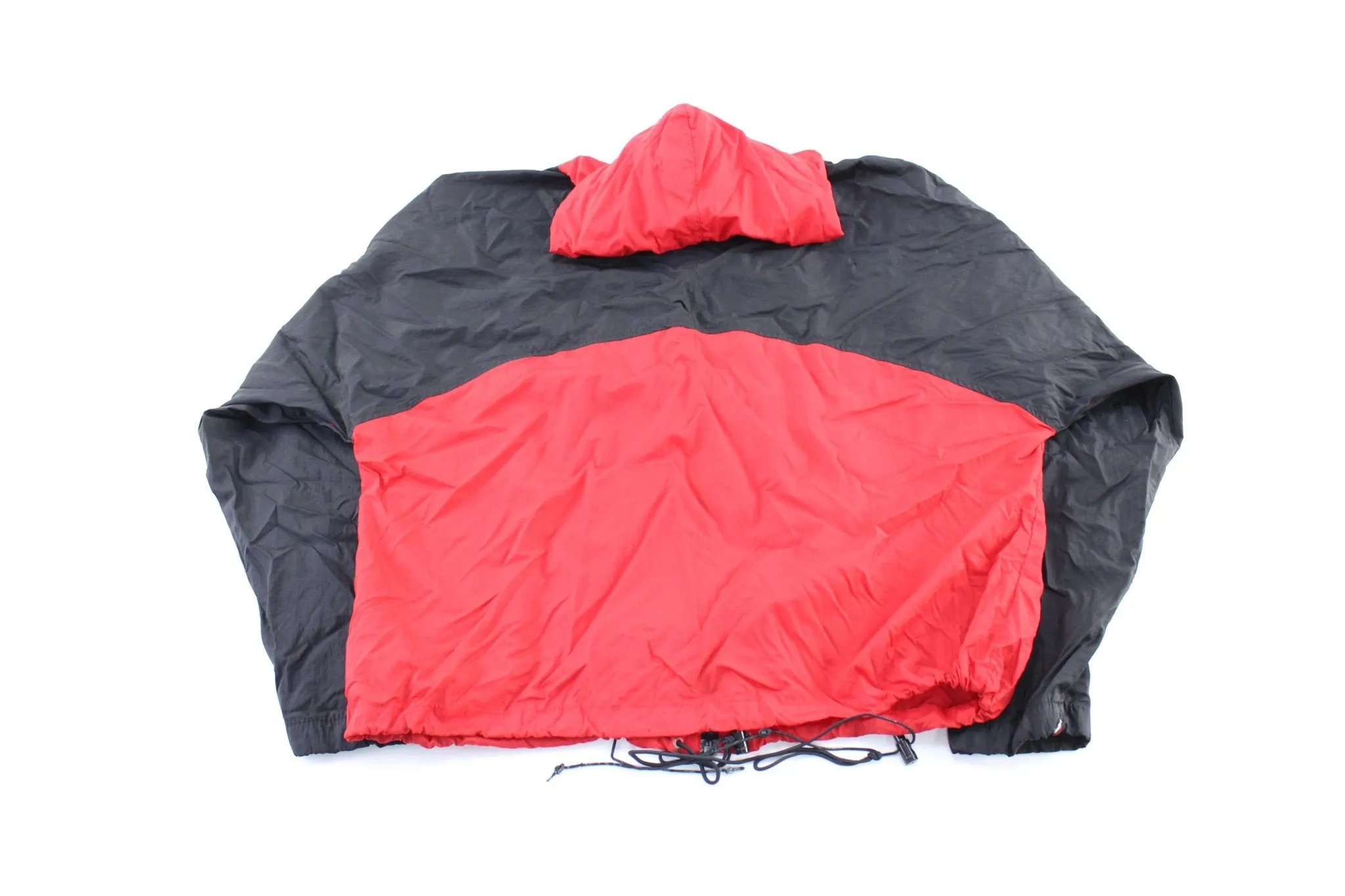 90's Marlboro Logo Patch Red & Black Windbreaker Jacket