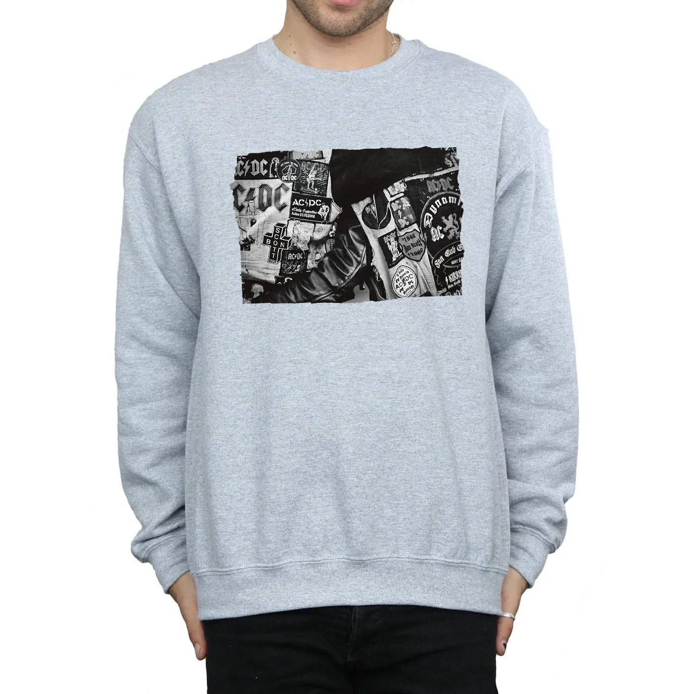 AC/DC Mens Badges And Posters Collection Cotton Sweatshirt