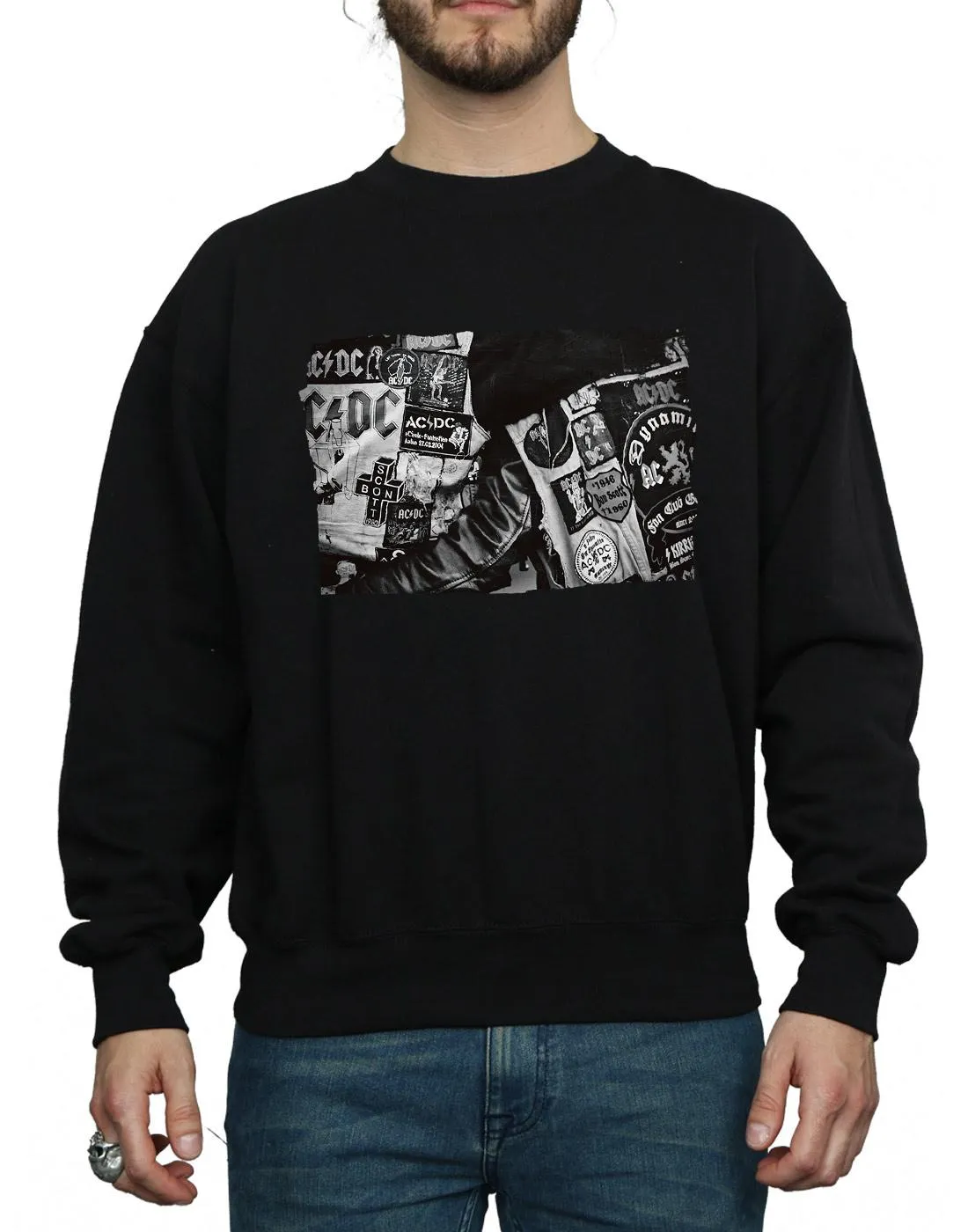 AC/DC Mens Badges And Posters Collection Cotton Sweatshirt