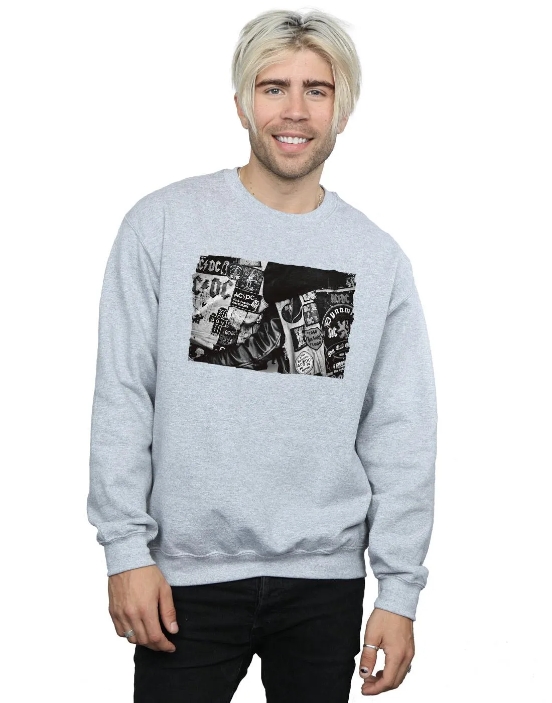 AC/DC Mens Badges And Posters Collection Cotton Sweatshirt