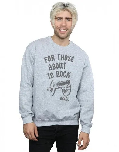 AC/DC Mens For Those About To Rock Cannon Cotton Sweatshirt