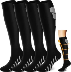 ACTINPUT Copper Compression Socks Men Women Circulation 4 Pairs-Best Support for Nurses,Running,Cycling