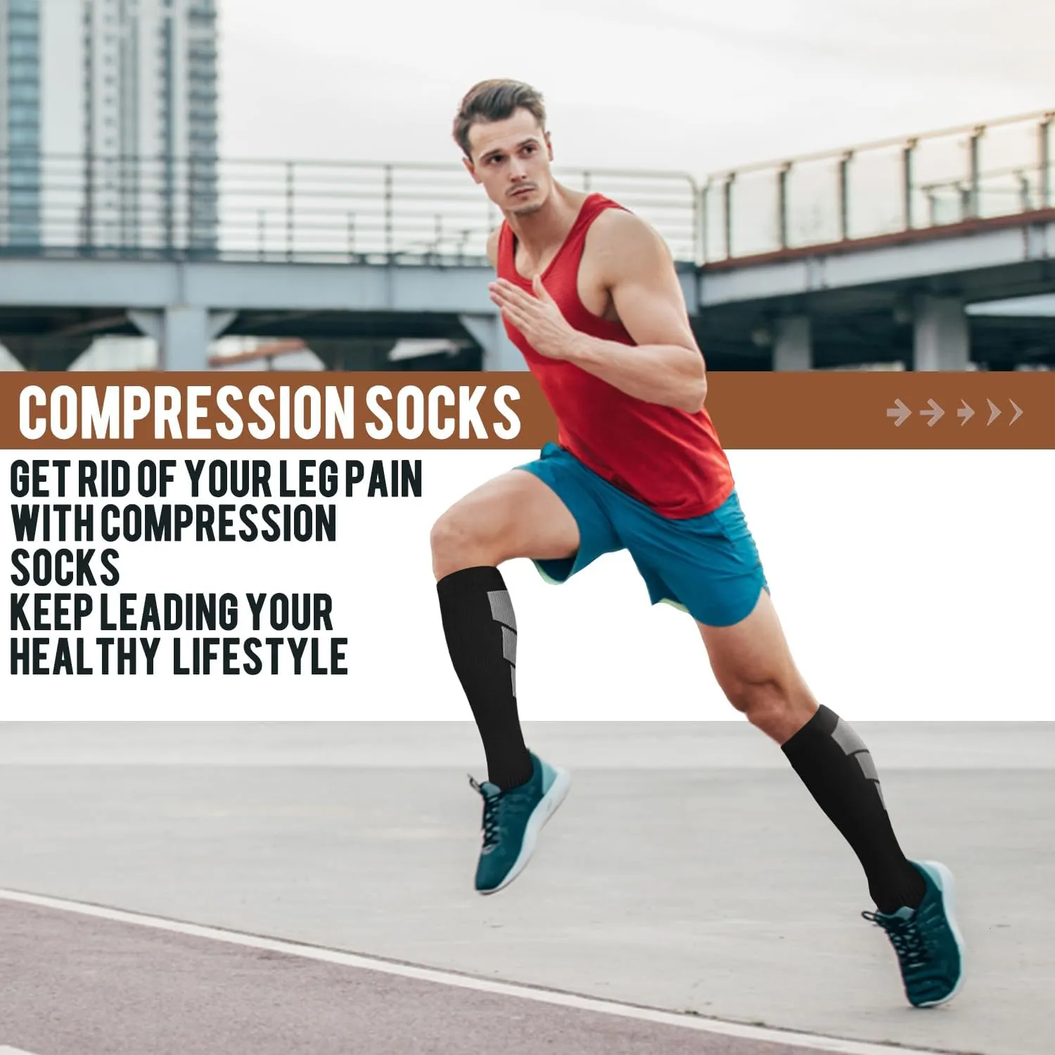 ACTINPUT Copper Compression Socks Men Women Circulation 4 Pairs-Best Support for Nurses,Running,Cycling