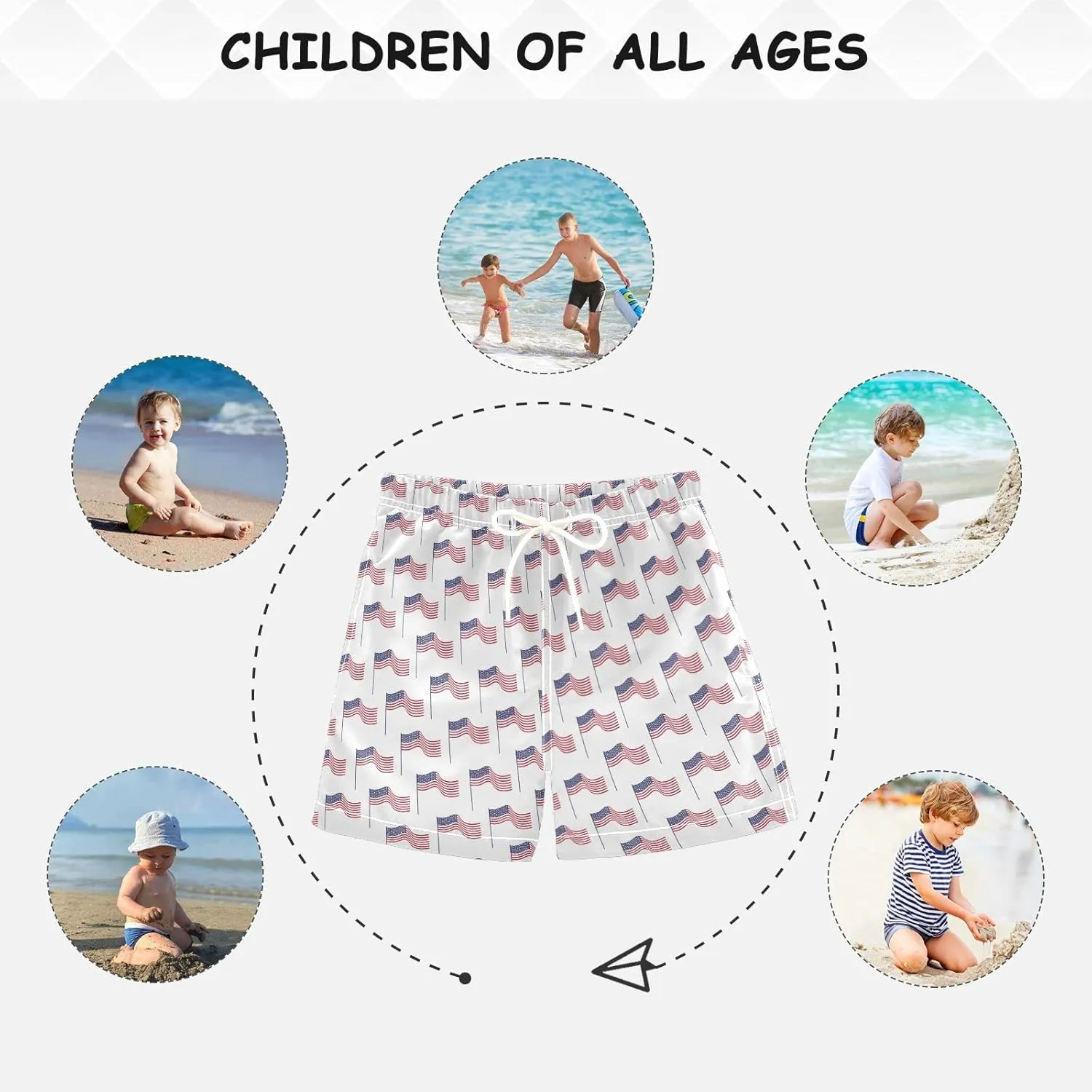 Aflyko Boys' Board Shorts Toddler Teens Swim Trunk Girls Beach Swimwear Bathing Suit