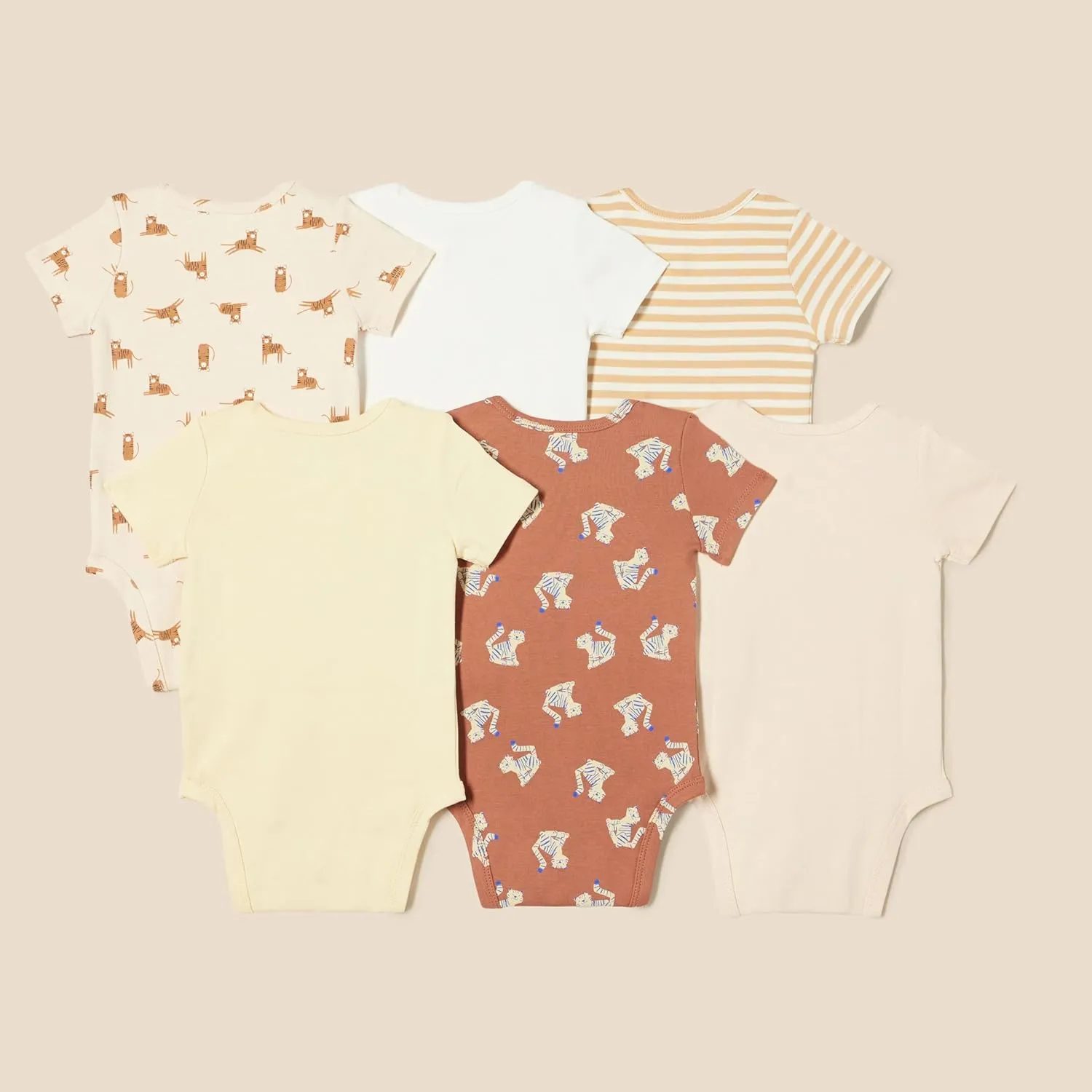 Amazon Essentials Unisex Babies' Short-Sleeve Bodysuits, Multipacks