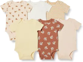 Amazon Essentials Unisex Babies' Short-Sleeve Bodysuits, Multipacks