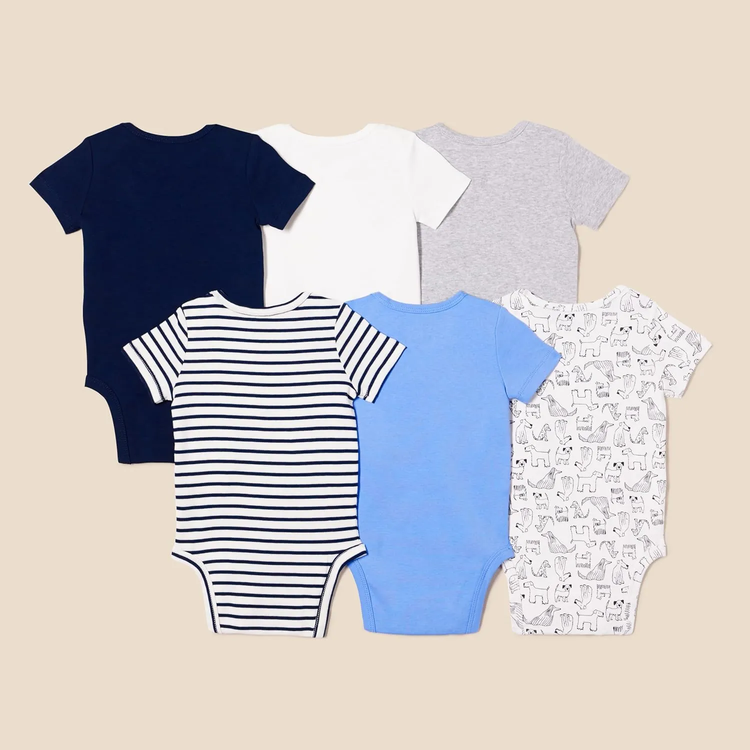 Amazon Essentials Unisex Babies' Short-Sleeve Bodysuits, Multipacks