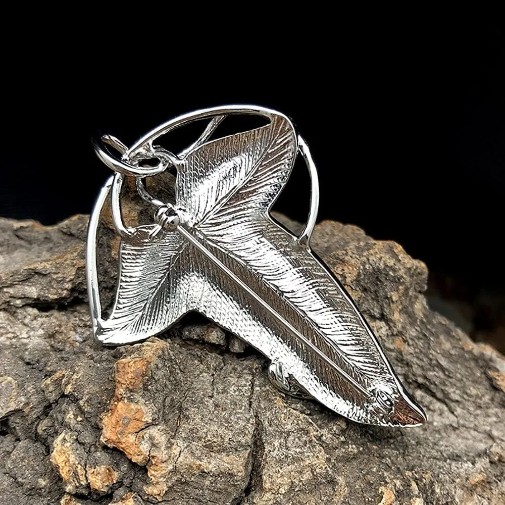 Bahamut Elegant Elven Green Tree Leaf Enamel Pins Brooch for Women Men Suit Pendant Necklace,Cloak Clasp Brooches Cosplay Jewelry