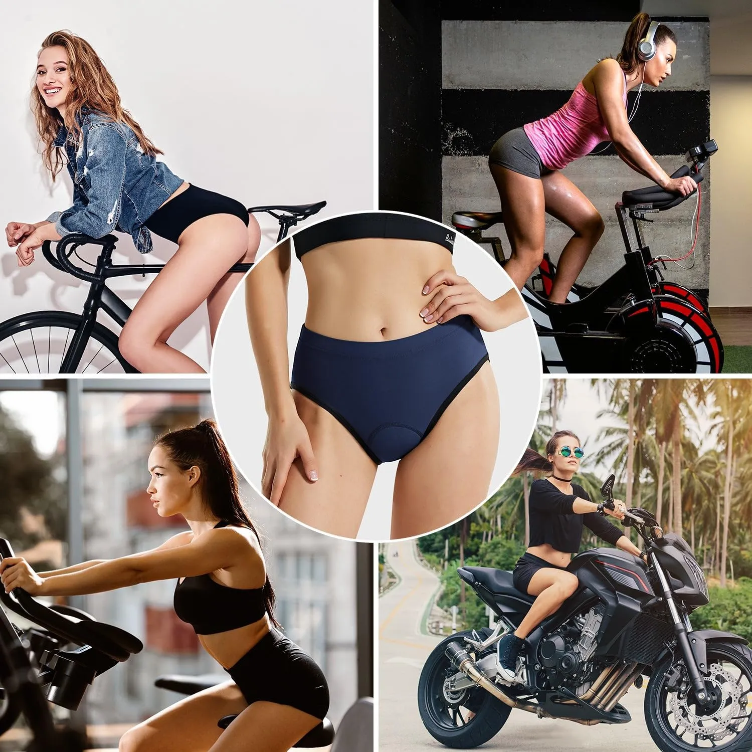 baleaf Women's Cycling Underwear Padded Bike Shorts Padding Spin Biker Briefs Biking Gear