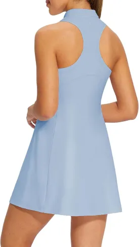 baleaf Womens Golf Dress Sleeveless Tennis Dresses with Built in Shorts Pockets Racerback Workout Athletic