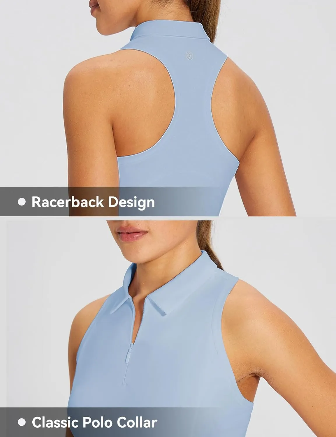 baleaf Womens Golf Dress Sleeveless Tennis Dresses with Built in Shorts Pockets Racerback Workout Athletic