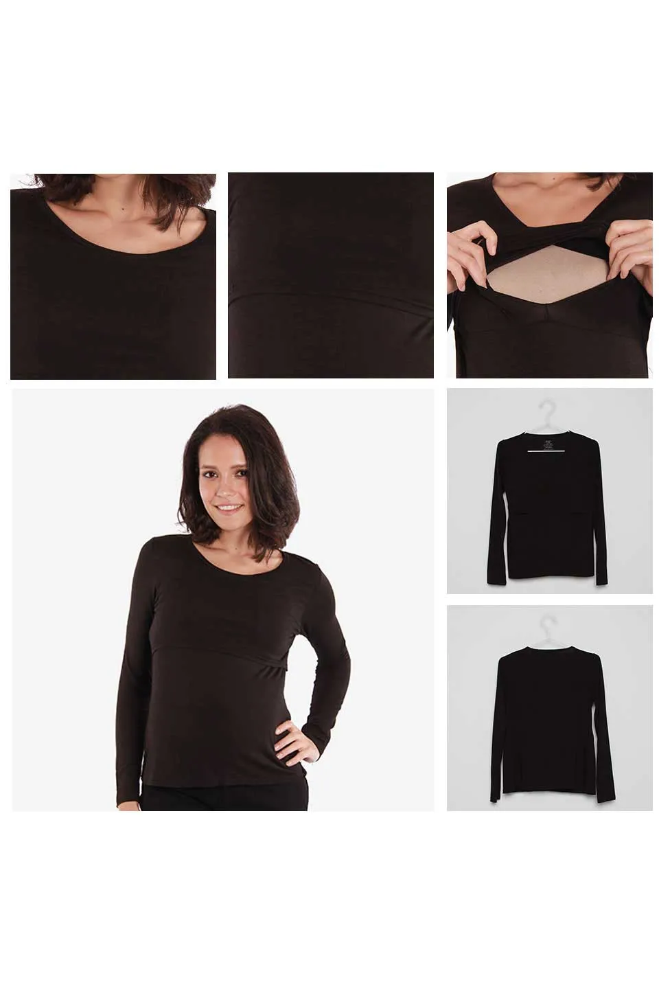 Belva Long Sleeved Round Neck Tee Eggplant