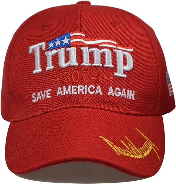 Black Trump Hat 2024 Save America Again Baseball Hat Signature on Bill