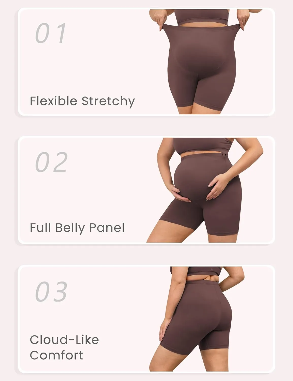 BONVIGOR Buttercloud Maternity Shorts Over The Belly- 5" Plus Size Pregnancy Biker Shorts Women Workout Yoga