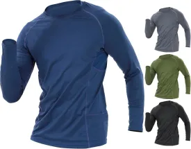 BOOMCOOL 3 Pack Long Sleeve Compression Shirts for Men Workout Clothes Gym T Shirt for Rash Guard Sports Undershirt