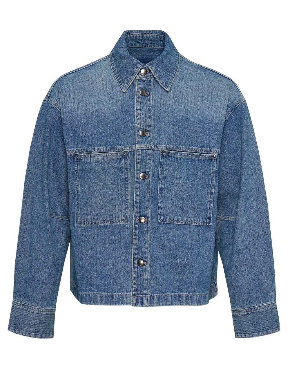 Boxy Fit 2 Pockets Denim Jacket