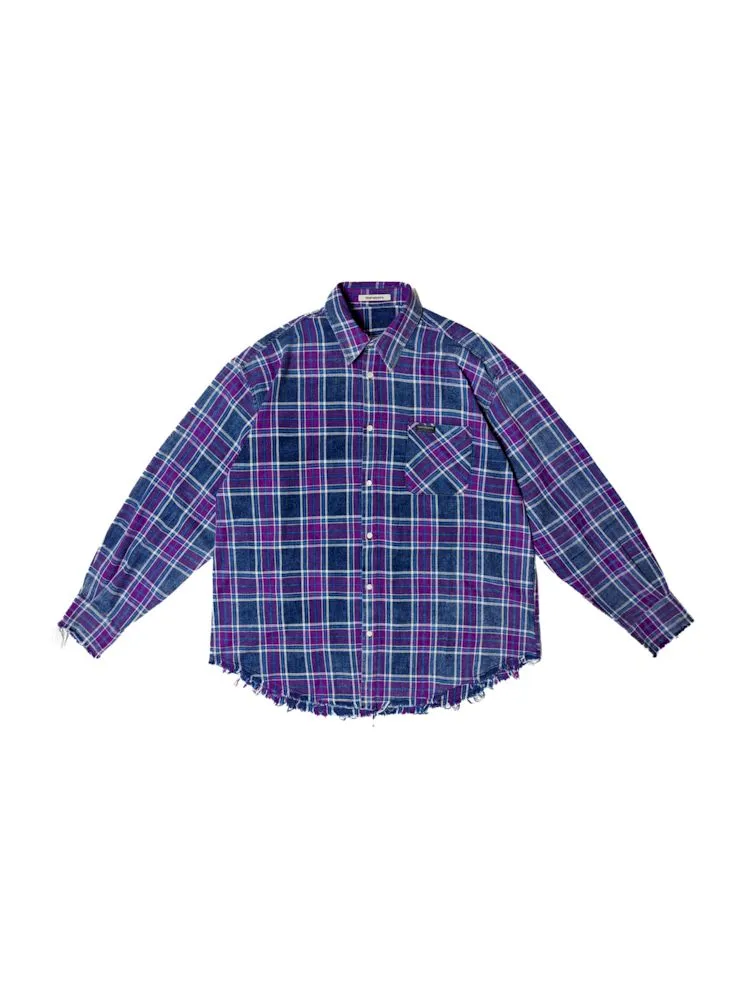 Checkered long-sleeved shirt【s0000008575】