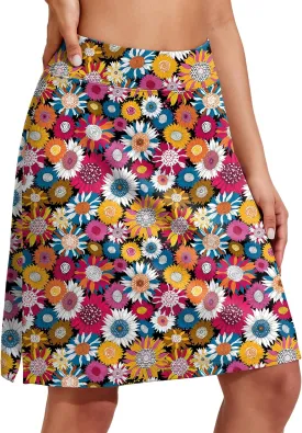 COOrun Women's 20" Knee Length Skorts Skirts Athletic Tennis Skorts Long Golf Skirt with Pockets Modest Skirts