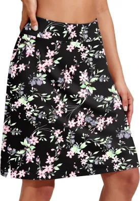 COOrun Women's 20" Knee Length Skorts Skirts Athletic Tennis Skorts Long Golf Skirt with Pockets Modest Skirts