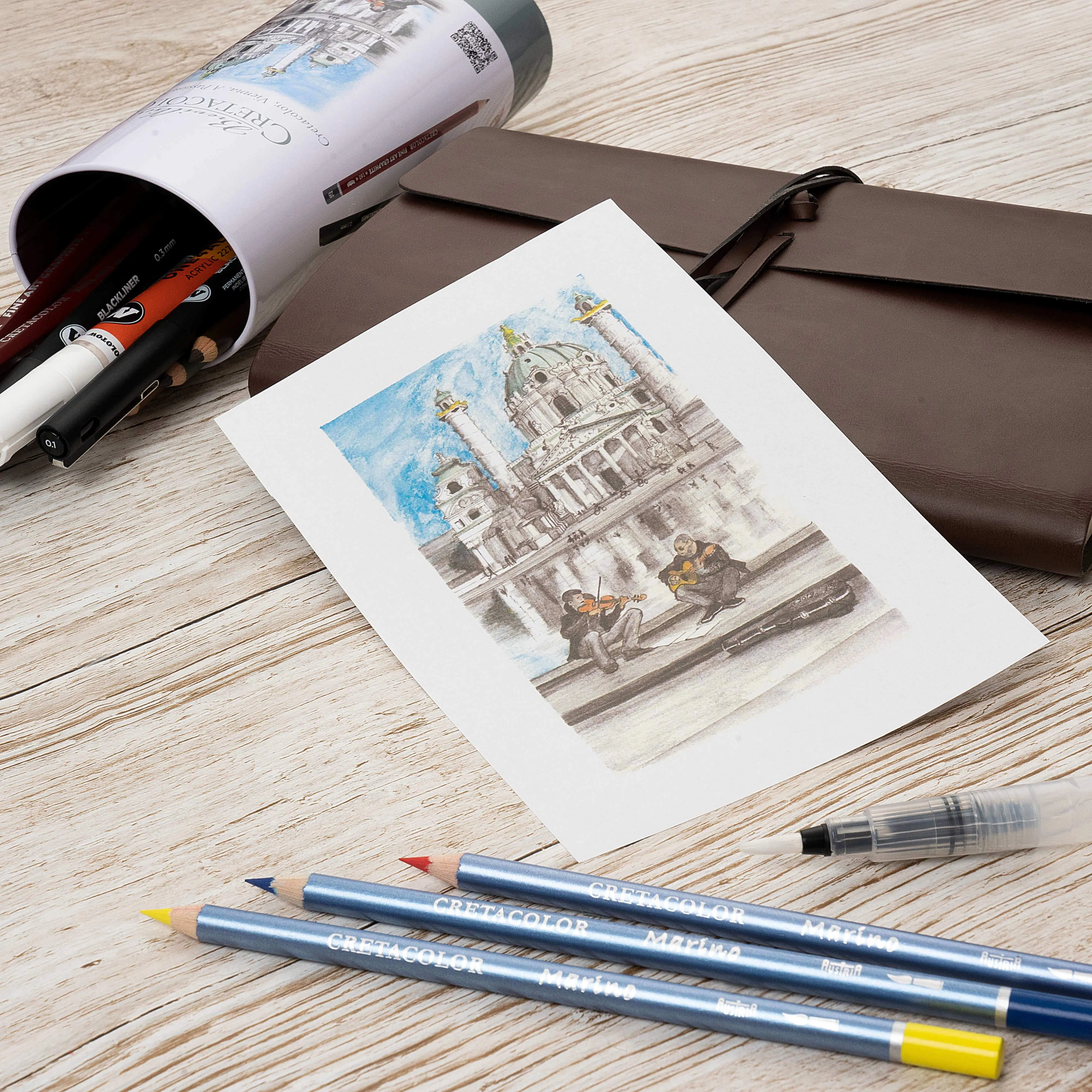 Cretacolor Urban Sketching Oval Tin Set Of 24 Pcs