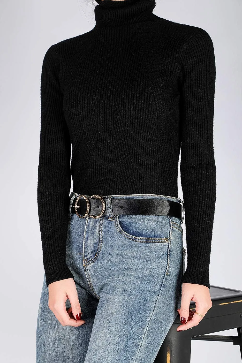 Earnda Women's Leather Belt Fashion Soft Faux Leather Waist Belts For Jeans Dress
