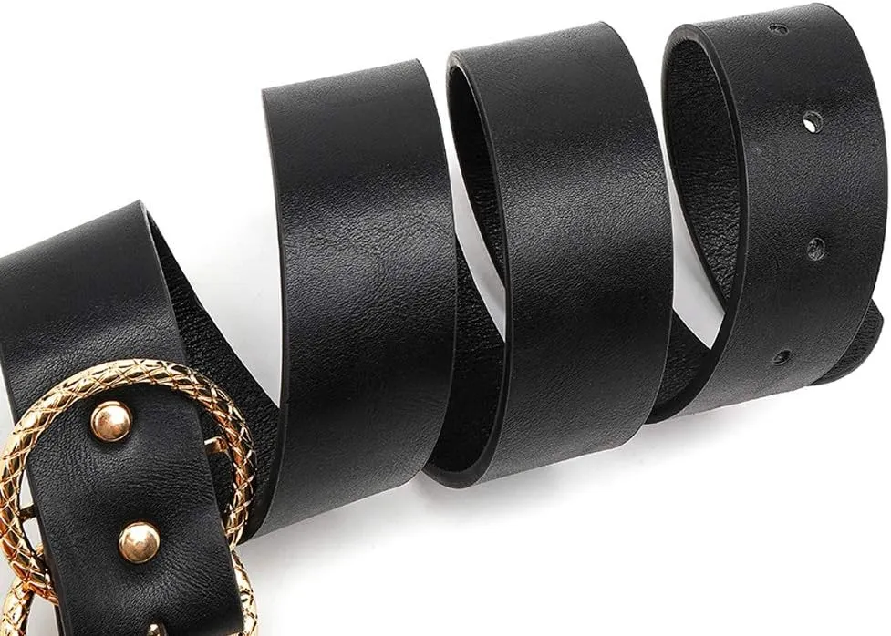 Earnda Women's Leather Belt Fashion Soft Faux Leather Waist Belts For Jeans Dress