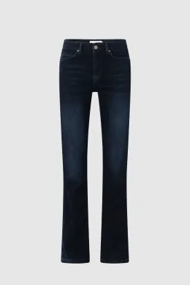Flared Denim Jeans in Dark Blue Denim