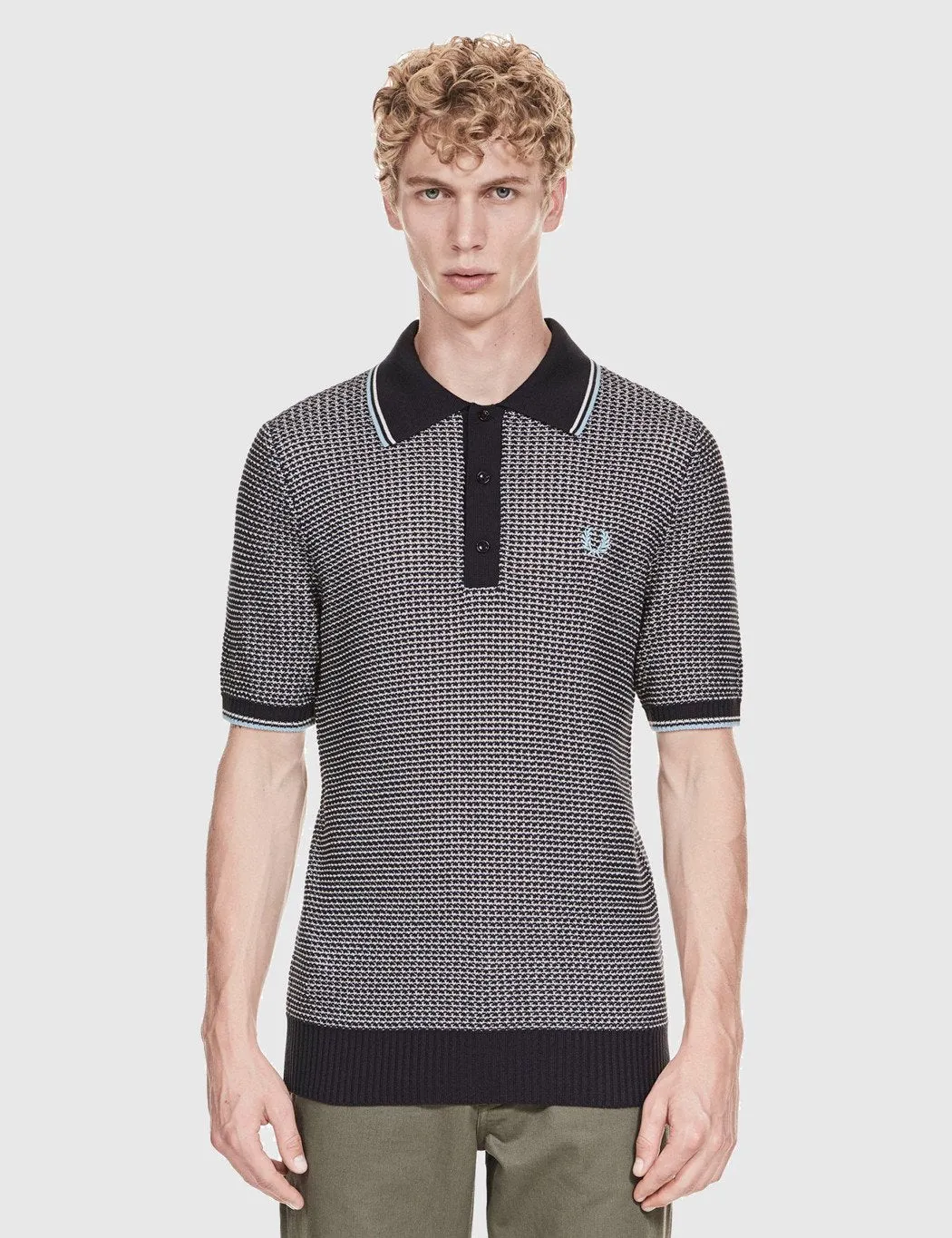 Fred Perry Texture Knit Shirt - Navy