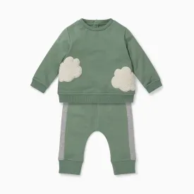 Khaki Cloud Sweatshirt & Joggers Outfit