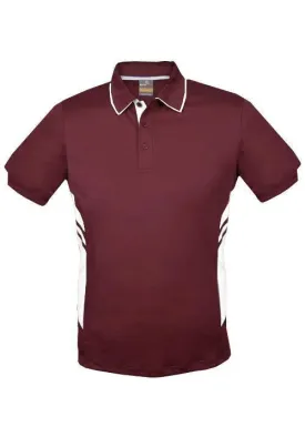 Kids Tasman Polo Maroon/White