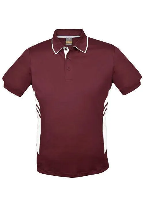 Kids Tasman Polo Maroon/White
