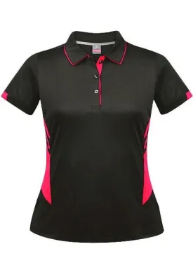 Ladies Tasman Polo Slate/Neon Pink