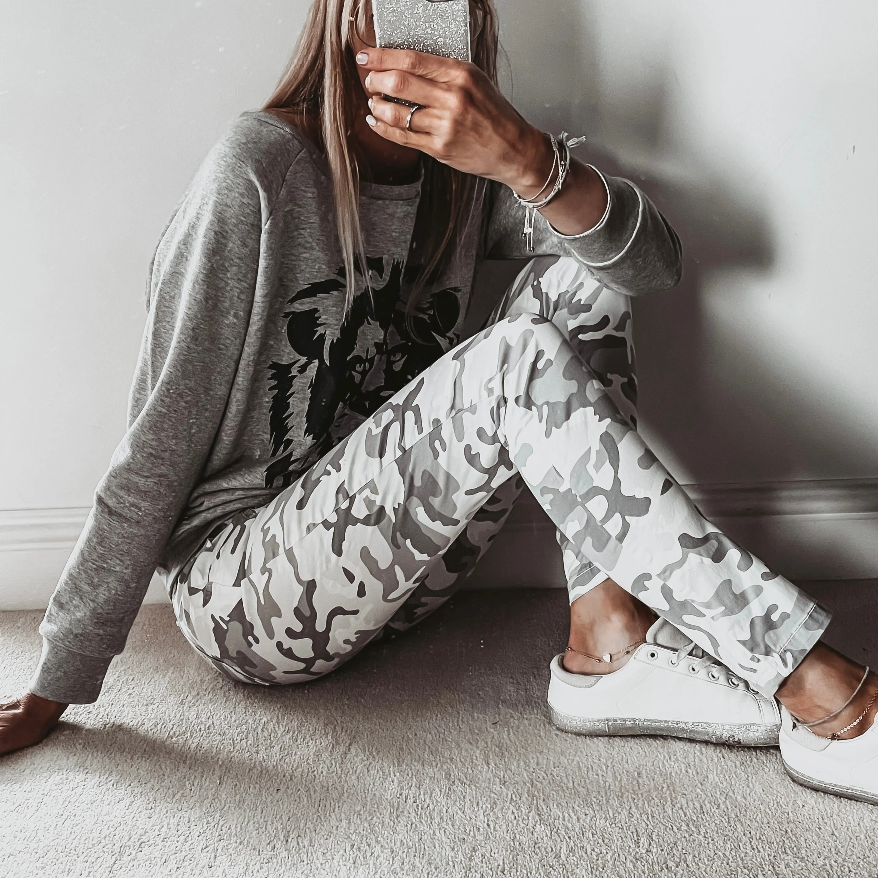 Light grey camo combat jeans