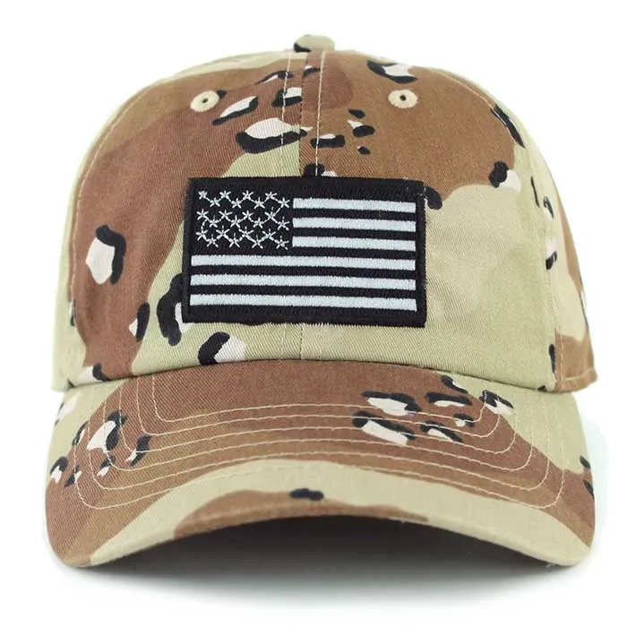 Newhattan 100% Cotton Baseball Caps Embroidered USA Flag US02