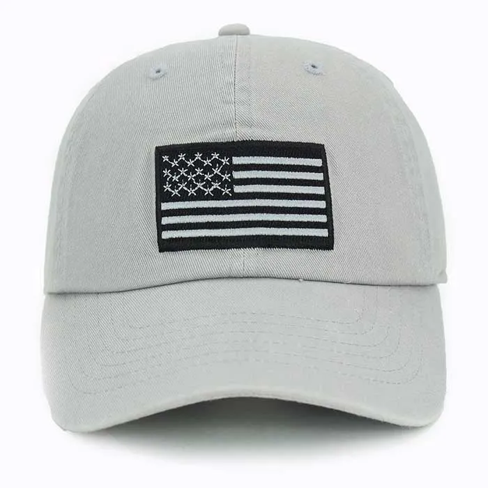 Newhattan 100% Cotton Baseball Caps Embroidered USA Flag US02