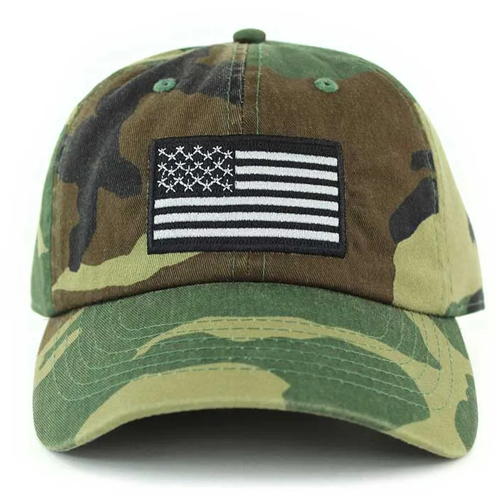 Newhattan 100% Cotton Baseball Caps Embroidered USA Flag US02