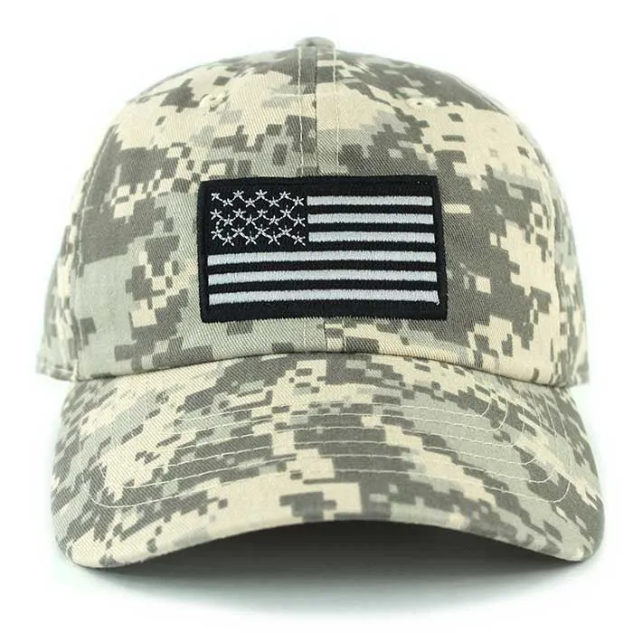 Newhattan 100% Cotton Baseball Caps Embroidered USA Flag US02