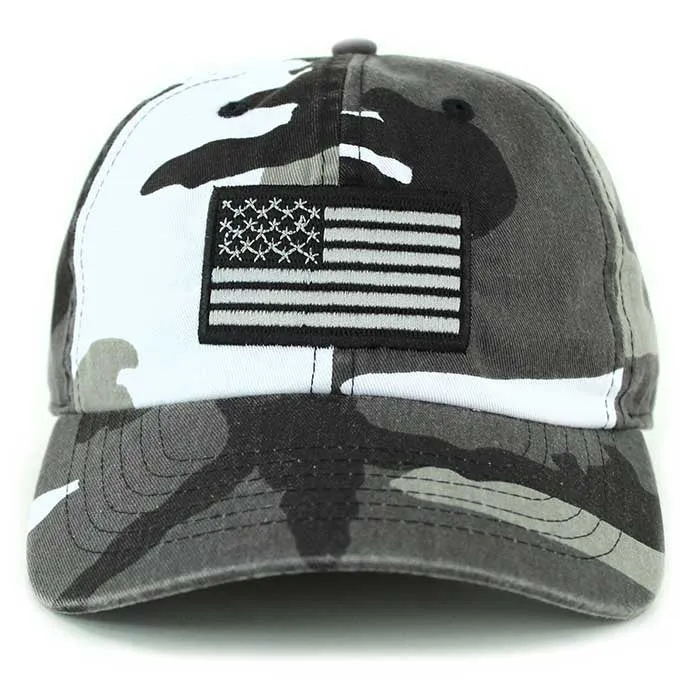 Newhattan 100% Cotton Baseball Caps Embroidered USA Flag US02