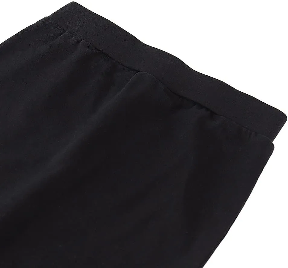 Noomelfish Girls 2 Pack Knee Length Pencil Skirts Plain Stretch Cotton Modest Skirt (5-14 Years)