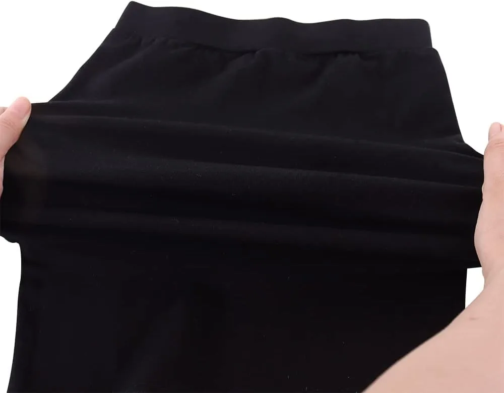 Noomelfish Girls 2 Pack Knee Length Pencil Skirts Plain Stretch Cotton Modest Skirt (5-14 Years)