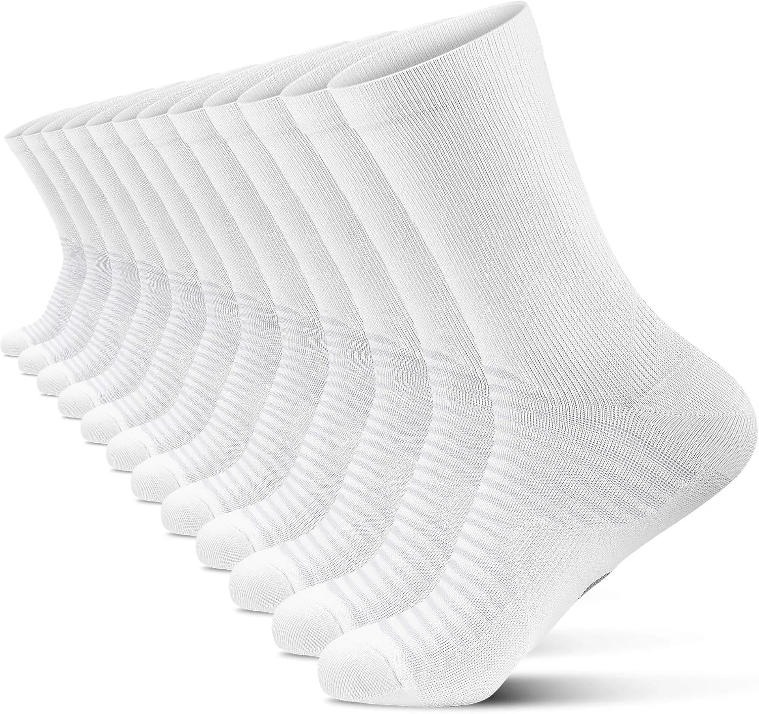 PAPLUS Compression Athletic Crew Socks (6 Pairs) for Men & Women