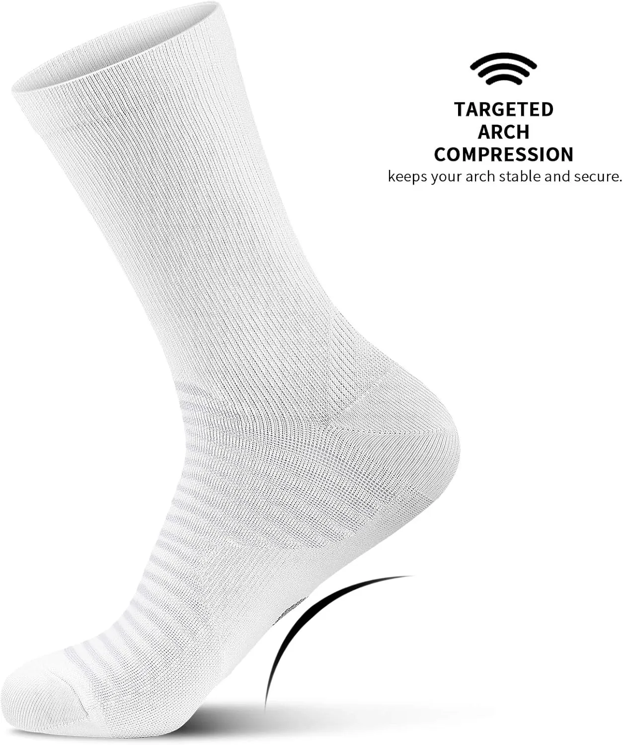 PAPLUS Compression Athletic Crew Socks (6 Pairs) for Men & Women
