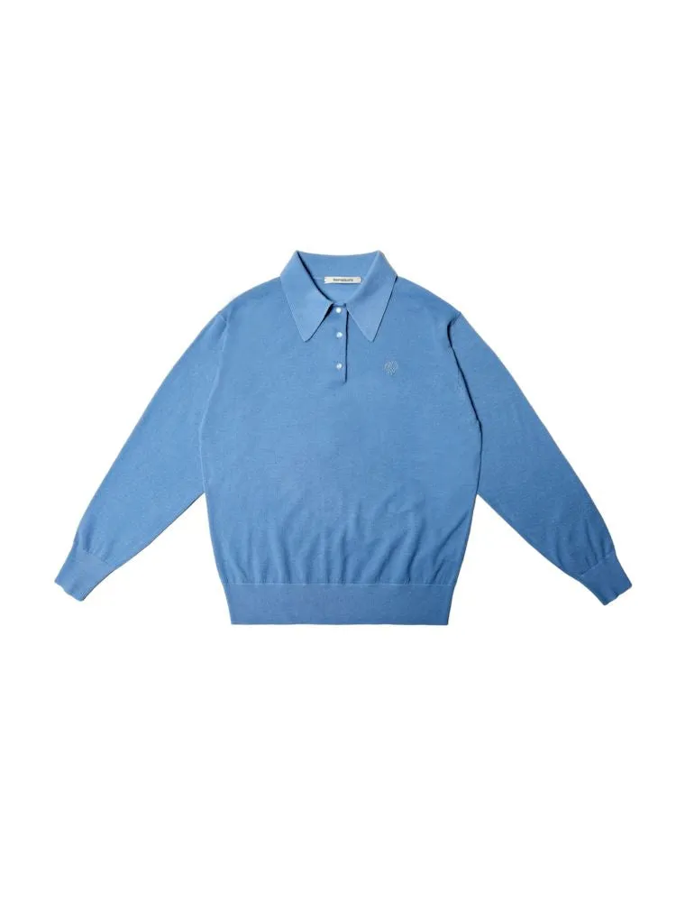 Polo collar long-sleeved jumper【s0000008615】
