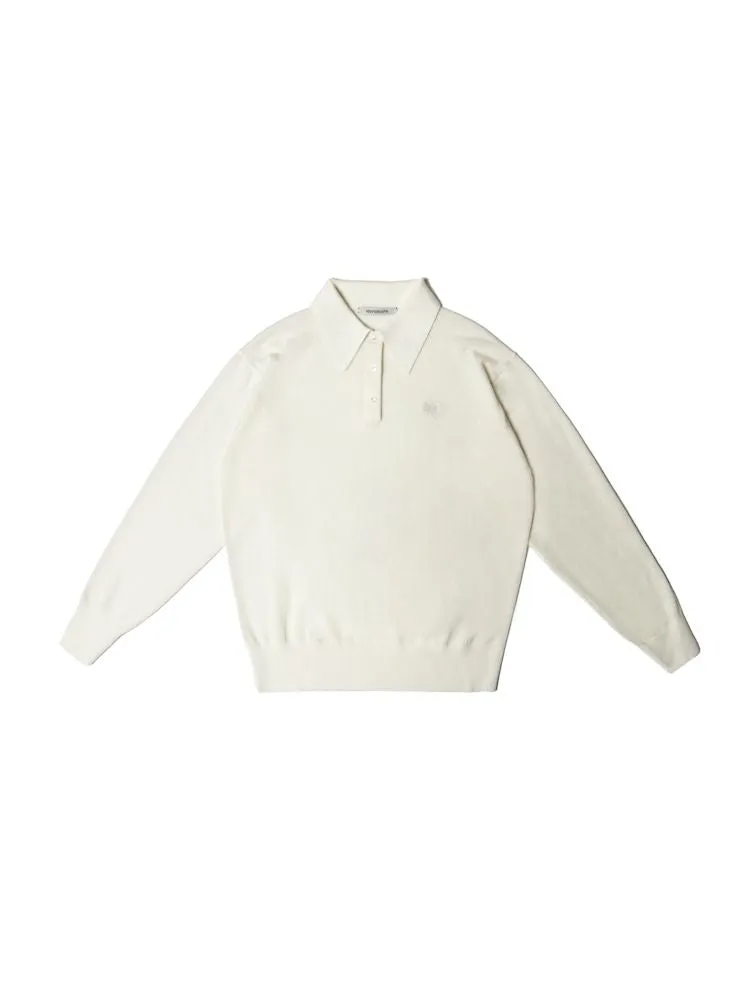 Polo collar long-sleeved jumper【s0000008615】